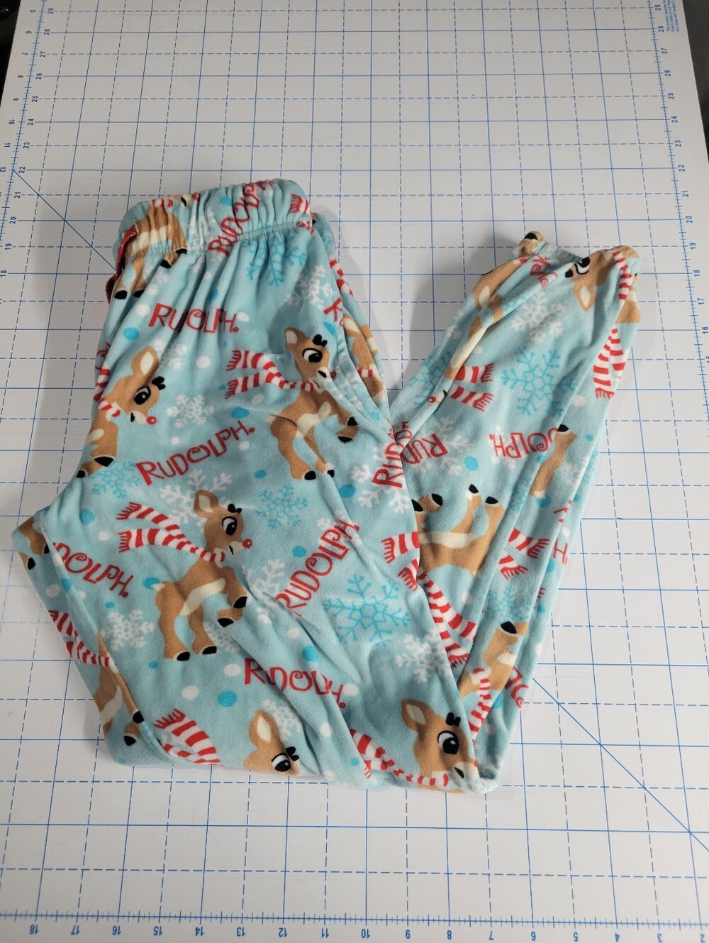 Rudolph Light Blue Pajama Pants
